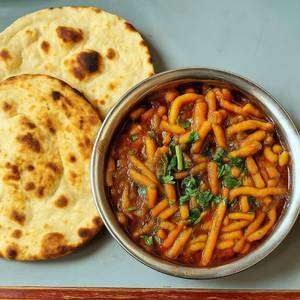 Shev bhaji + 2 tandoor roti                           