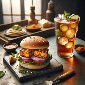 Tandoori Paneer Burger With Campa Cold Drink