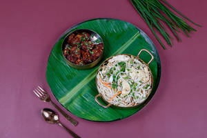 Egg Noodles + Chicken Manchuria