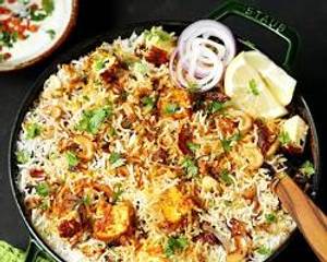 Paneer biriyani + raita + salad                    