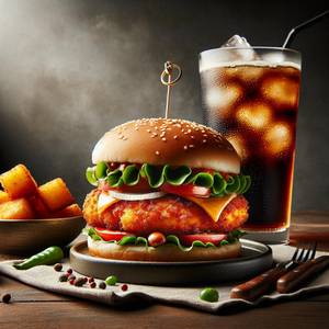 Aloo Tikki Burger With Campa Cold Drink