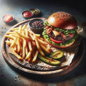 Cheese Burger Meal [Serves 1]
