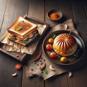 Veg Grilled Sandwich+Kachhi Dabeli                           