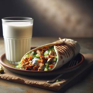 Chicken shawarma With Cold Drink 