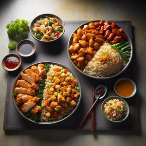Chicken Chow half + Chicken Fried Rice half