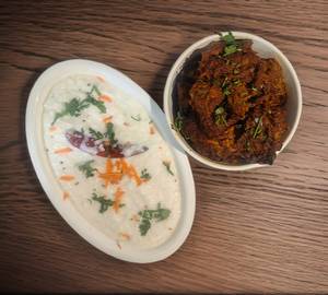 Curd rice + chicken chukka dry