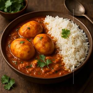 Egg Curry And Basmati Rice                        