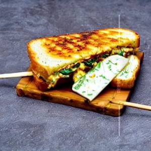 Paneer cheese garlic grilled sandwich