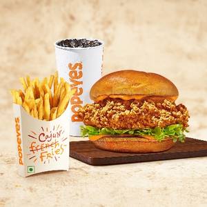 Chicken Sandwich Burger Meal with Med Fries