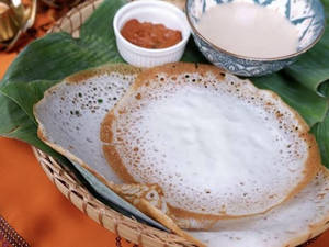 Appam With Coconut Milk (jaggery)