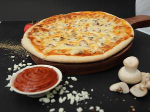 Mushroom And Cheese Pizza .