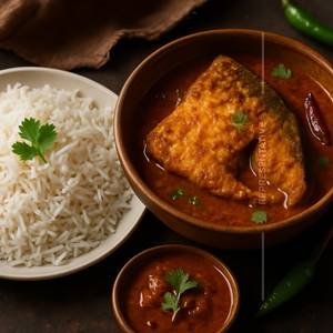 Katla Kalia And Basmati Rice                        