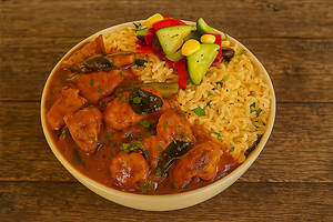 South Indian Chilli Chicken - Low GI Rice Bowl