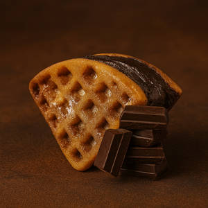 Molten Dark Chocolate Waffle Sandwich