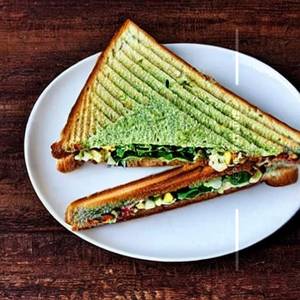 Corn & Spinach Patty   Sandwich