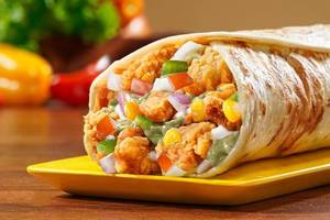 Chimichurri Chicken Strips Salad Burger Wrap.