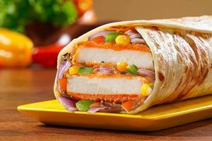 Cheese Jalapeno Paneer Salad Burger Wrap