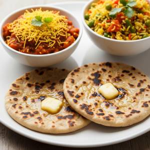 Sev Tamatar + Tawa Butter Roti ( 2 Pcs) + Veg Pulao
