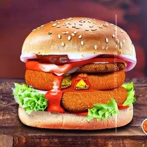 Tandoori paneer surprise burger