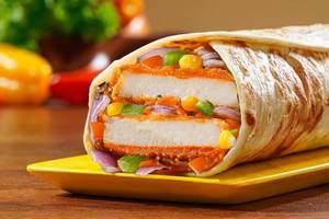 Spicy Paneer Salad Burger Wrap