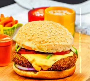 Veg Cheese Kebab Burger