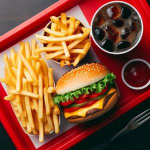 Juicy Corn Burger+ Fries+coke(300ml)