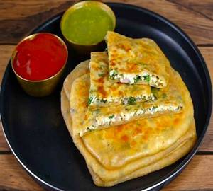 Paneer paratha + achar