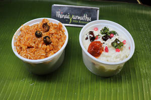 Puli Kulambu Rice + Curd Rice,