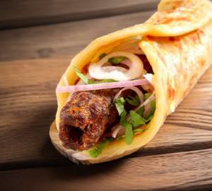 Mutton seekh kebab roll