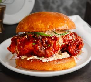 Korean fried chicken burger