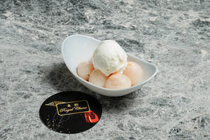 Lychees With Vanilla Ice-cream