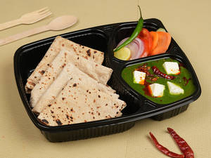 Palak Paneer & 4 Tawa Roti Mealbox [3 Cp]