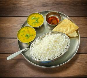 Dal Rice with papad 