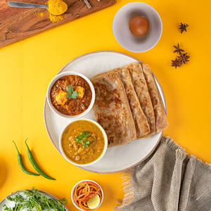 Kadhai Paneer & Dal Fry Thali for one