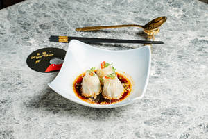 Poached Mock Meat Dumpling With Chilli Soya