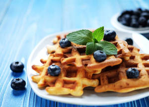 Blueberry rush waffle