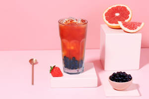 Grapefruit Strawberry Bubble Tea
