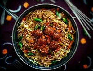 Mix Chowmein [h] + Veg Manchurian [h]