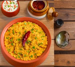 Moong Dal Khichdi Red Raita