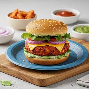 Tandoori paneer burger