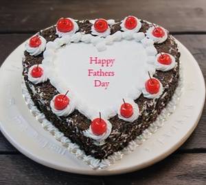 Father's Day Special Black Forest Heart Shape Cake