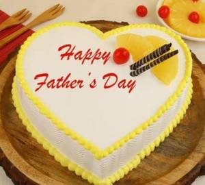 Heart Shaped Father's Day Pineapple Cream Cake