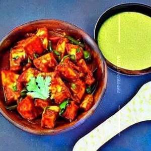 Jain chilli paneer dry