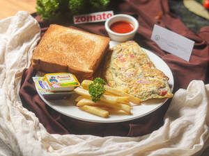 Toast / Bread Butter Jam & Omelette Combo