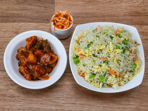 Chicken Fried Rice & Chilli Paneer