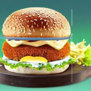 Fried fish burger