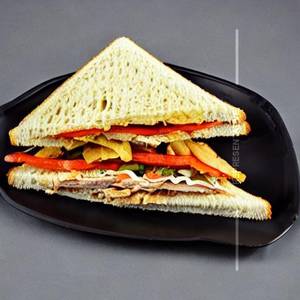Chicken lays sandwich