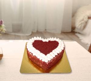 Heart Shaped Red Velvet Happy Anniversary Cake