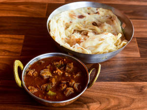 Porotta (3) + Chicken Masala