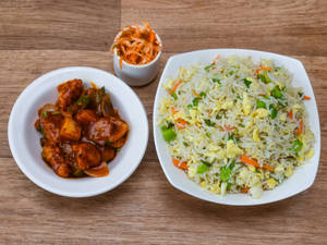 1 Egg Fried Rice + Butter Chicken Quarter (serves 1)